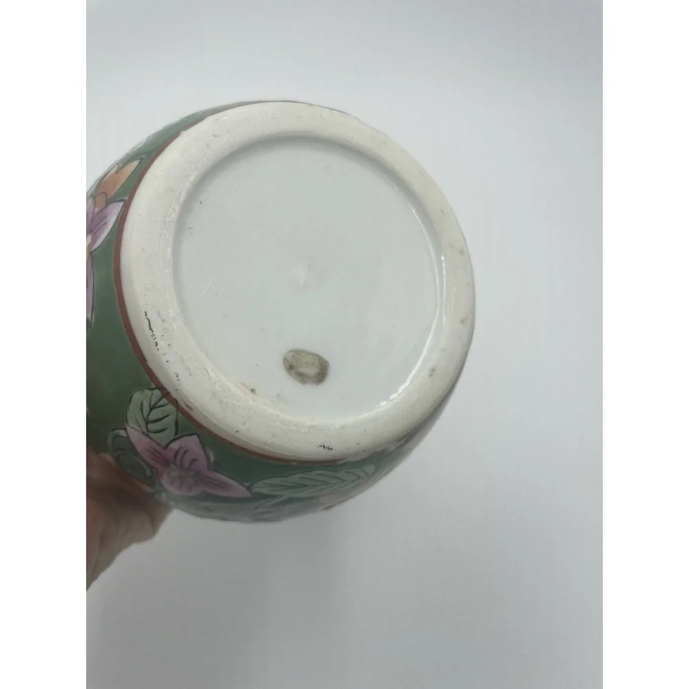Vintage Small Chinese Jardiniere Planter Pot Floral Hand‎ Painted 3.5